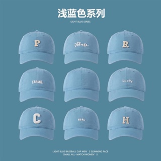 Goldartist หมวกเบสบอล แบบนิ่ม พิมพ์ลายตัวอักษร สีฟ้าอ่อน แฟชั่นสไตล์เกาหลี