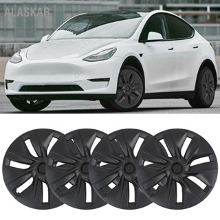 ALASKAR 4 pcs 19in ฝาครอบดุมล้อ Matte Black Anti Scratch Stylish Cool สำหรับ Tesla รุ่น Y 2020 ถึง 2023