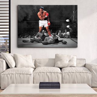 Canvas Art Muhammad Ali โปสเตอร์ผ้าใบ ลายนักมวยตํานาน สําหรับตกแต่งผนังบ้าน ออฟฟิศ