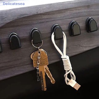 [Delicatesea] ตะขอแขวนจัดเก็บสายเคเบิล USB แดชบอร์ดรถยนต์ แบบติดผนัง ขนาดเล็ก 10 ชิ้น