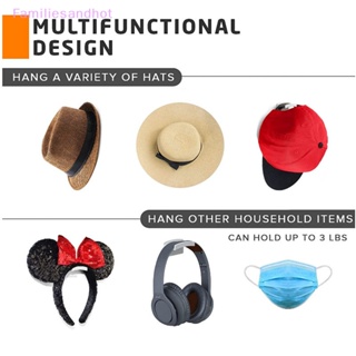 Familiesandhot&gt; ตะขอแขวนหมวก 2 ชิ้น สําหรับแขวนหมวกเบสบอล หมวกมินิมอล แสดงผลได้ดี