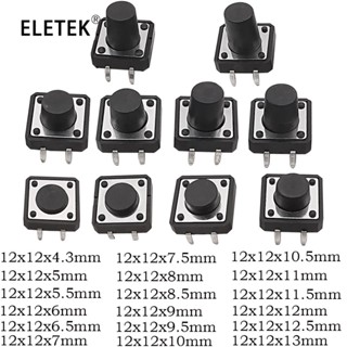 แผงสวิตช์ปุ่มกด PCB 12x12 มม. 4Pin DIP 12x12 มม.X4.3 มม. 4.5 5 6 6.5 7 8 9 9.5 10 11 12 13 มม. 10 20 ชิ้น