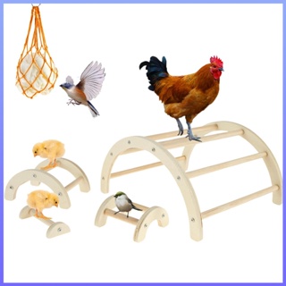 ของเล่นคอนไก่ 4 ชิ้น พร้อมถุงตาข่าย แข็งแรง ประกอบง่าย สําหรับ Brooder Wood Chicken Roosting Perch SHOPSBC5920