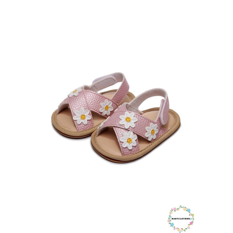 babyclothes-รองเท้าแตะ-พื้นนิ่ม-กันลื่น-ลายดอกไม้-สีขาว-สีทอง-สีชมพู-สําหรับเด็กผู้หญิง