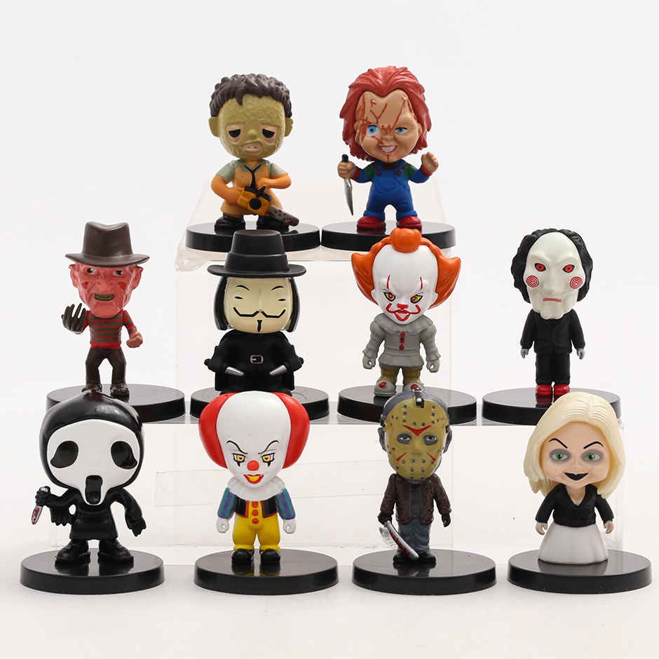 ใหม่-ชุดฟิกเกอร์-pvc-หนัง-pennywise-chucky-jason-freddy-billy-ghostface-v-น่ารัก