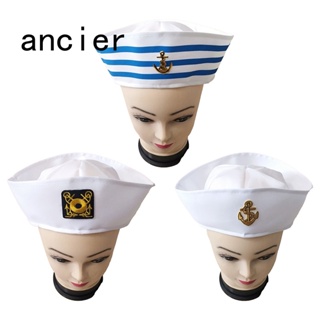 Ancier หมวกกะลาสี สีกรมท่า สีขาว อุปกรณ์เสริมคอสเพลย์ สําหรับผู้หญิง