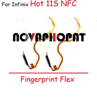 Novaphopat สายเคเบิลอ่อน ปุ่มโฮมเซ็นเซอร์ลายนิ้วมือ สําหรับ Infinix Hot 11 Play 11S X6812 11S NFC