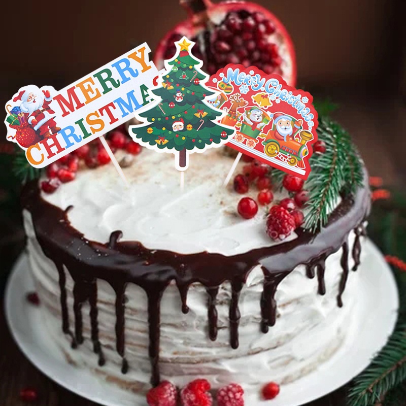 ท็อปเปอร์อะคริลิค-ลาย-happy-new-year-merry-christmas-สําหรับตกแต่งบ้าน-เค้ก-2024