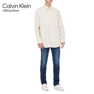 CALVIN KLEIN เสื้อเชิ้ตผู้ชายทรง Relaxed รุ่น 40JM110 5G1 - สีครีม
