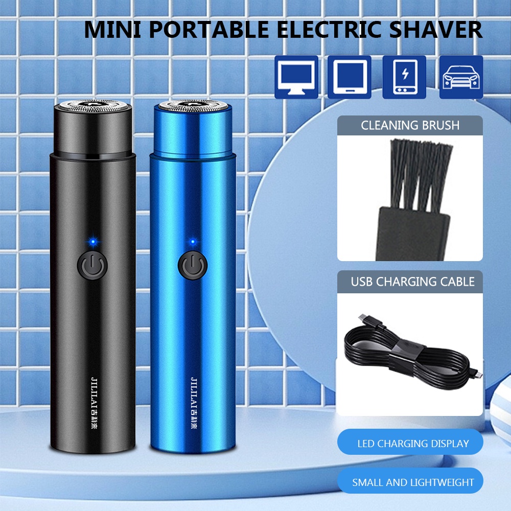 มีดโกนหนวดไฟฟ้าขนาดเล็ก-usb-มีดโกนแบบพกพาหัวตัดแบบโรตารี-beard-trimmer-มีดโกนหนวดไฟฟ้าขนาดเล็ก-usb-ชาร์จใหม่ได้-waterproof-เครื่องมือความงามบนใบหน้า-ดอกไม้