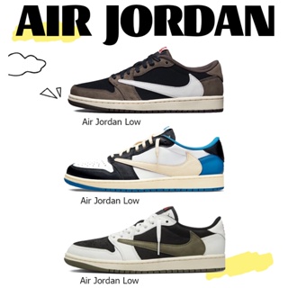 (ของแท้ 100 % ) Nike Jordan Air Jordan 1 Low White Brown White Blue Black Dark Brown