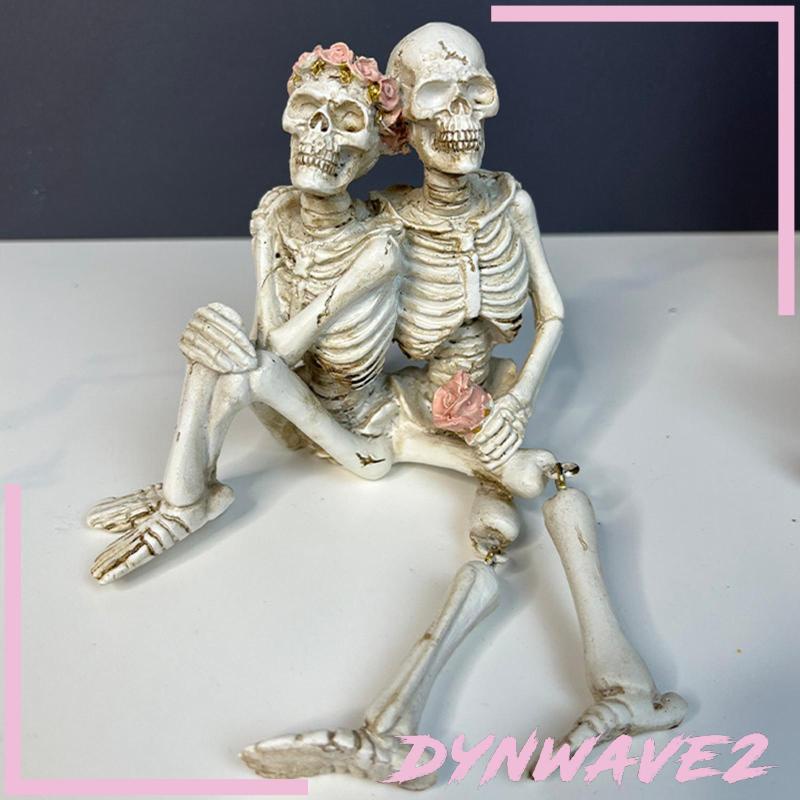 dynwave2-ฟิกเกอร์-รูปปั้นโครงกระดูกคู่รัก-ฮาโลวีน-สําหรับตกแต่งบ้าน-ห้องนั่งเล่น-ชั้นวางหนังสือ-เตาผิง