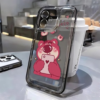 เคสโทรศัพท์มือถือนิ่ม กันกระแทก ลายหมีสตรอเบอร์รี่ สําหรับ Apple Iphone 13 14Promax 11 12 7 8p