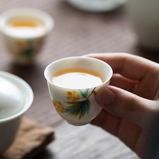 [A065] ชุดถ้วยชาเซรามิค พอร์ซเลน สีขาว ขนาดเล็ก สําหรับครัวเรือน