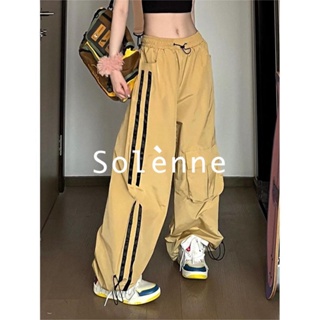Solenne  กางเกงขายาว คาร์โก้ กางเกง ย้อนยุค 2023 NEW Korean Style รุ่นใหม่ สวย ทันสมัย A90M00F 36Z230909