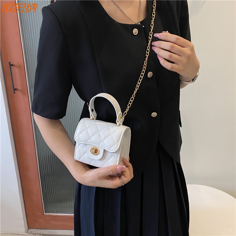 กระเป๋าสะพายข้างผู้หญิง-linger-chain-อินเทรนด์แฟชั่นกระเป๋าทรงสี่เหลี่ยมขนาดเล็กที่มีกลิ่นหอม
