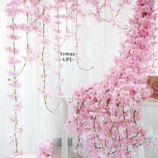 CYMX ซุ้มดอกไม้ประดิษฐ์ ผ้าไหม ซากุระ 2.2 เมตร 7.2 ฟุต สําหรับตกแต่งบ้าน งานแต่งงาน