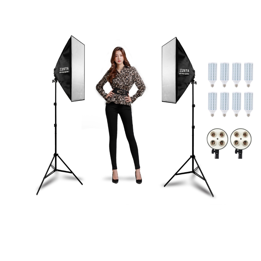 เซ็ตไฟสตูดิโอ-softbox-ขนาด-50x70-ไฟ-led-4-หัว-ชุดคู่-24w-ขาตั้ง-2-ม-ไฟถ่ายภาพ-ไฟถ่ายวิดีโอ-ไฟและอุปกรณ์เสริมสตูดิโอ