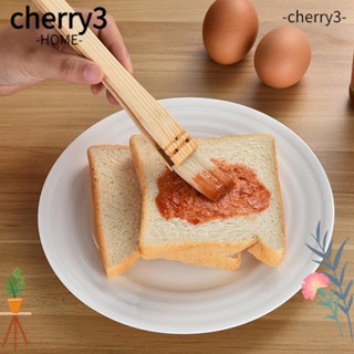 Cherry3 แปรงไม้ ด้ามจับไม้เนื้อแข็ง คุณภาพสูง สําหรับทําเบเกอรี่ 1 นิ้ว 2 นิ้ว 3 นิ้ว 6 ชิ้น