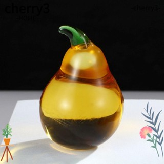 Cherry3 ฟิกเกอร์แก้วคริสตัล รูปผลไม้ ลูกแพร์ สีเหลือง ขนาด 2.8 นิ้ว สําหรับตกแต่งบ้าน ออฟฟิศ