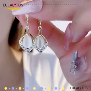 Eutus ต่างหูระย้า ประดับเพทายโอปอล หรูหรา สไตล์วินเทจ