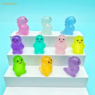 Families&gt; ฟิกเกอร์เรซิ่นเรืองแสงในที่มืด รูปไดโนเสาร์ ขนาดเล็ก DIY สําหรับตกแต่งบ้านตุ๊กตา โต๊ะทํางาน 5 ชิ้น