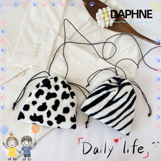 Daphne กระเป๋าสะพายไหล่ สะพายข้าง ขนปุย แบบผูกเชือก สําหรับผู้หญิง