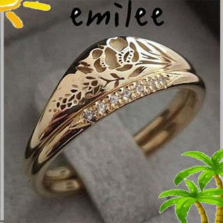 Emilee ใหม่ แหวนดอกไม้ เครื่องประดับ ของขวัญ ไซซ์ 6-10 2021