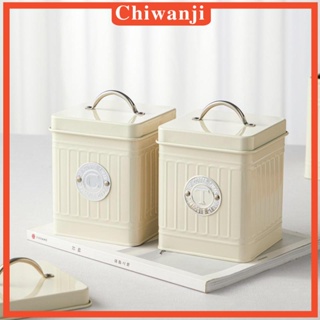 [Chiwanji] กระป๋อง พร้อมฝาปิด สไตล์วินเทจ สําหรับตกแต่งห้องครัว ห้องนอน คาเฟ่ 3 ชิ้น