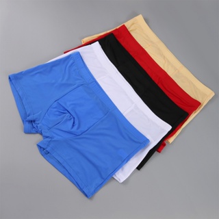 กางเกงชั้นในบ็อกเซอร์ แบบนิ่ม พลัสไซซ์ สีพื้น สําหรับผู้ชาย ไซซ์ L - 3XL