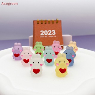 [Asegreen] เครื่องประดับเรซิ่นเรืองแสงในที่มืด รูปการ์ตูนกระต่ายน่ารัก ขนาดเล็ก 2 ชิ้น