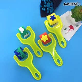Ameesi 4 ชิ้น สร้างสรรค์ ดอกไม้ ดาว ฟองน้ํา ลูกกลิ้ง พู่กัน DIY เครื่องมือวาดภาพ ของเล่นเด็ก