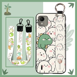 Fashion Design Silicone Phone Case For Nokia C110 4G Wristband Anti-knock Phone Holder Oil Painting Cartoon Waterproof Cute