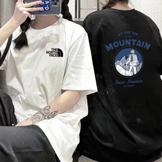 เสื้อยืดผ้าฝ้ายพิมพ์ลายขายดี The North Face ใหม่ เสื้อยืดลําลอง แขนสั้น ทรงหลวม พิมพ์ลายแบรนด์แฟชั่นอเมริกัน สําหรับผู้ช