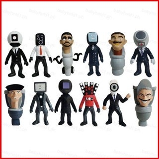 Fash โมเดลตุ๊กตาฟิกเกอร์ Skibidi Toilet Action Figure Police Toilet Man Titan TV Man 12 ชิ้น สําหรับเด็ก