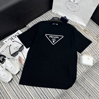 JOG0 PRA * A 2023 spring and summer new classic inverted triangle logo printed short-sleeved T-shirt womens casual fashion versatile