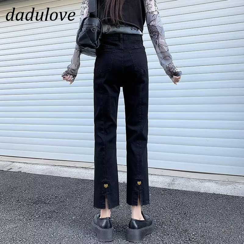 dadulove-new-american-style-ins-high-street-thin-jeans-niche-high-waist-slit-straight-pants-large-size-trousers