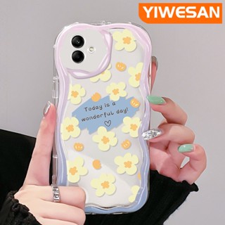 เคสโทรศัพท์มือถือ ซิลิกาเจลใส กันกระแทก ลายดอกไม้ สีครีม สําหรับ Samsung A04 A04E M04 F04