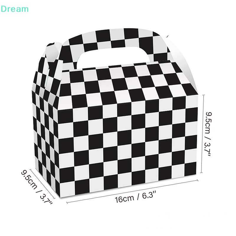 lt-dream-gt-กล่องขนม-ลายตารางหมากรุก-สีดํา-สีขาว-สําหรับใส่ขนมหวาน-เหมาะกับงานปาร์ตี้วันเกิด-12-ชิ้น
