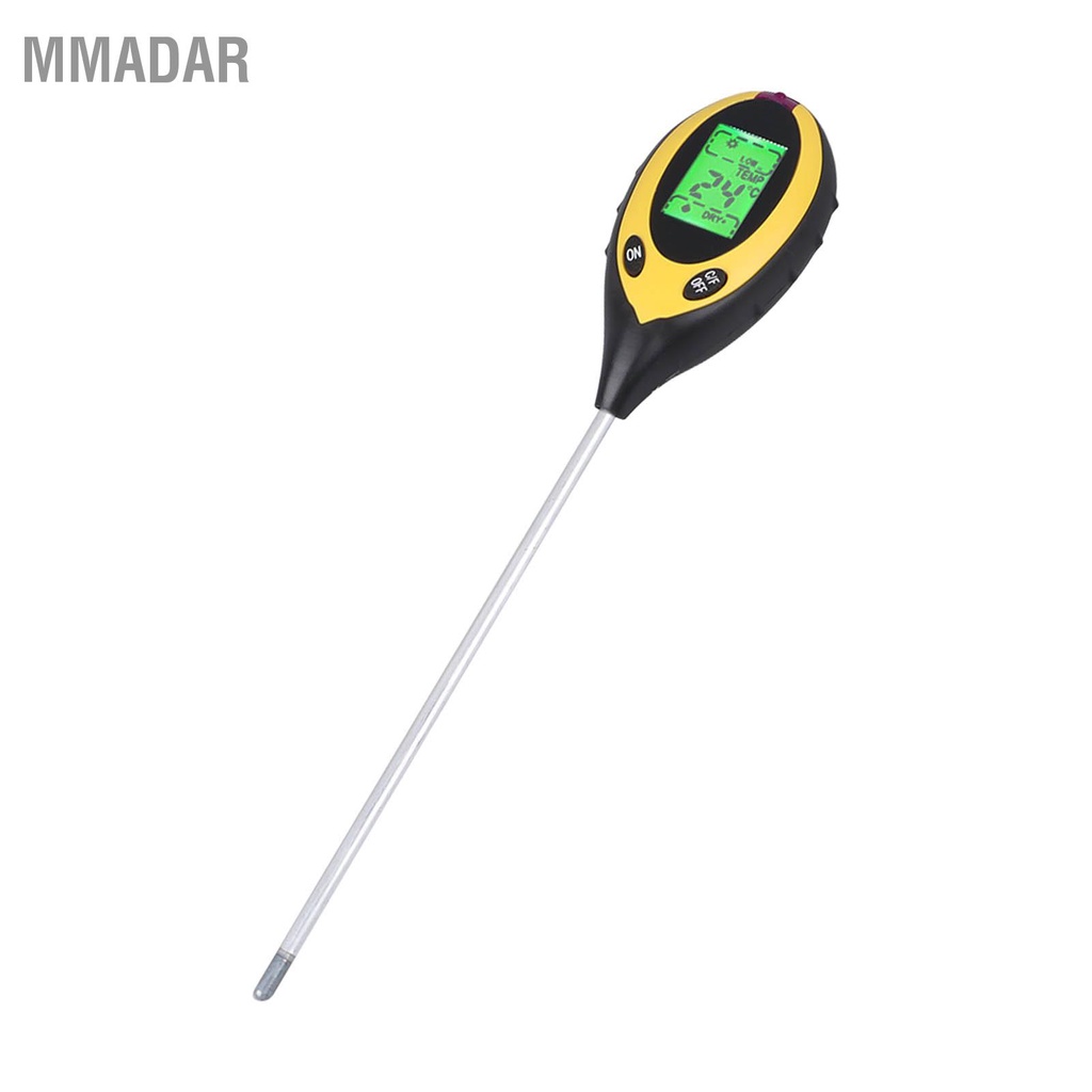 mmadar-เครื่องตรวจจับดิน-4-in-1-ความชื้น-อุณหภูมิ-ค่า-ph-แสง-การวัดที่แม่นยำ-จอแสดงผลดิจิตอล-เครื่องทดสอบดิน