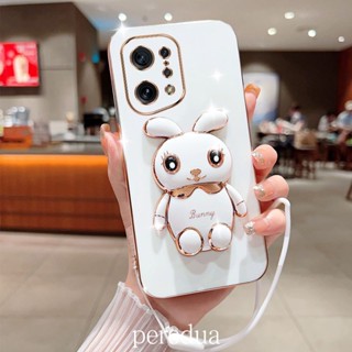 เคสโทรศัพท์มือถือ กันกระแทก ลายกระต่ายน่ารัก พร้อมขาตั้ง สําหรับ OPPO Find X5 Find X5 Pro Find X3 Find X3 Pro Find X2 Neo