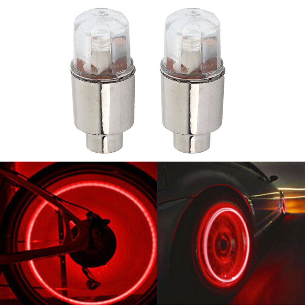 4Pcs Car Auto Wheel Tire Tyre Air Valve Stem LED Light Caps Blue Accessories