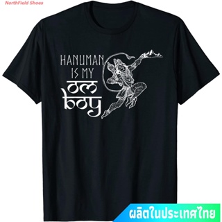 【ใหม่】เสื้อยืดcalandfashionประเทศไทย หนุมาน พระพุทธเจ้า เทพเจ้าลิง Funny Hanuman Is My Om Boy Hindu God Shirt T-Shirt คอ