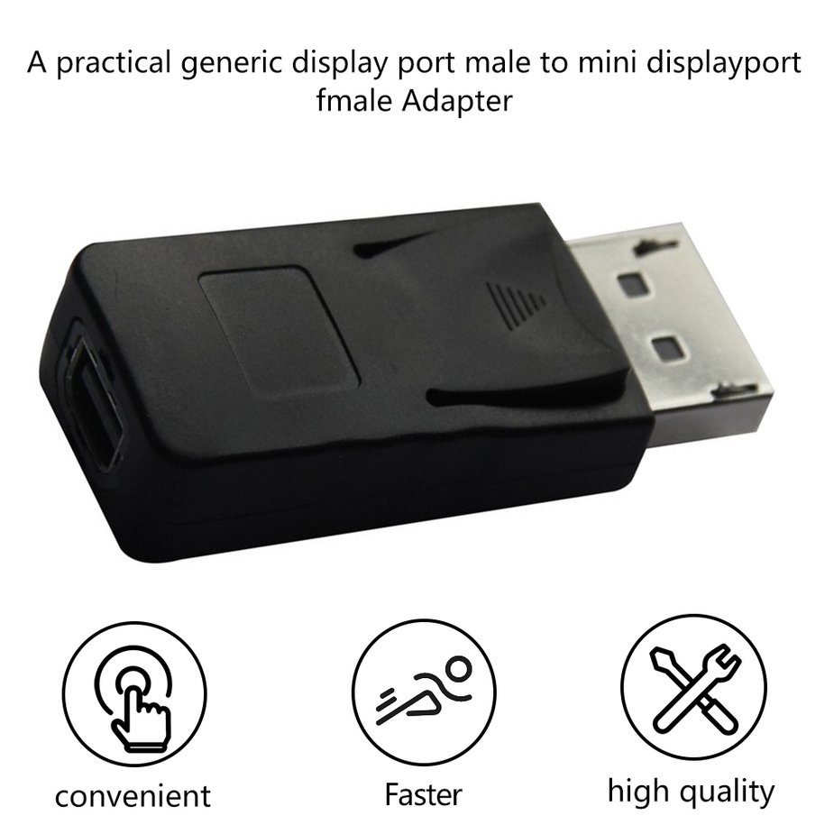 อะแดปเตอร์แปลง-dp-displayport-male-to-mini-displayport-female-mini-dp-สีดํา