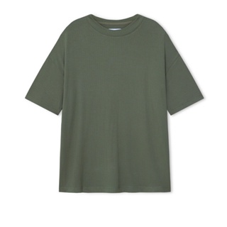 AIIZ (เอ ทู แซด) - เสื้อยืดคอกลมผู้หญิง ทรงหลวมผ้าริบ Womens Ribbed Relaxed T-shirts