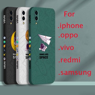 เคส samsung a02 เคส samsung a10 เคสโทรศัพท์มือถือ ซิลิโคน พิมพ์ลายนักบินอวกาศ มีลายด้านข้าง สําหรับ samsung a02 a10