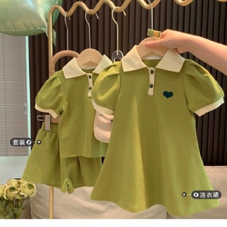 [Do Re Mi] ชุดสูทสีเขียวป่าแฟชั่นใหม่สำหรับเด็กผู้หญิง