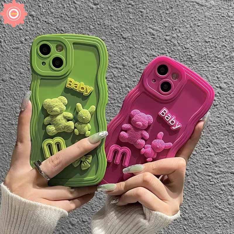 เคสโทรศัพท์มือถือ ลายการ์ตูนหมี โบว์ 3D สําหรับ Redmi 9A A1 10 9T 10A ...