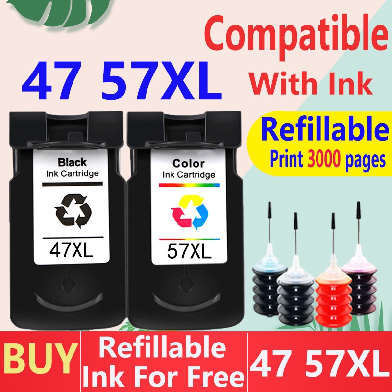 ใช ้ งานร ่ วมกับ Canon 47XL 57XL ตลับหมึก PG-47 CL-57 สําหรับ E400 ...