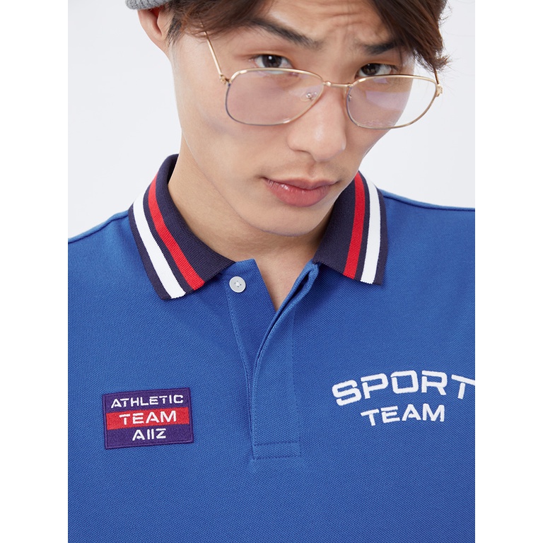 aiiz-เอ-ทู-แซด-เสื้อโปโลผู้ชายปักลายกราฟิกnmens-graphic-polo-shirts